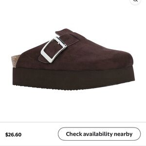 Madden NYC Women's Buckle Platform Clogs brown size 6